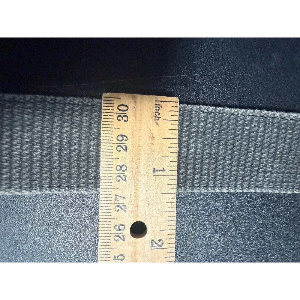 Y2k American Eagle Mens 2 Sided Rope D-Ring Belt Grey Blue Leather Trim 48
